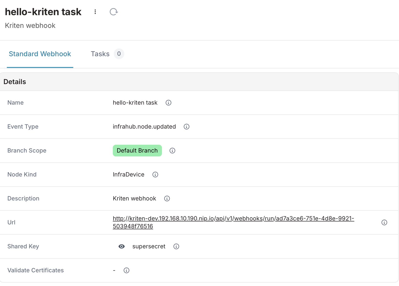 Infrahub Webhook