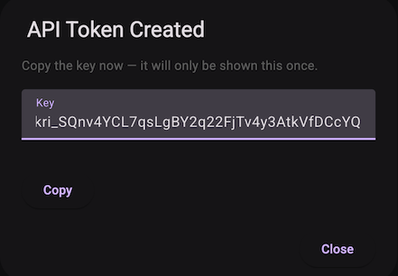 Kriten API key